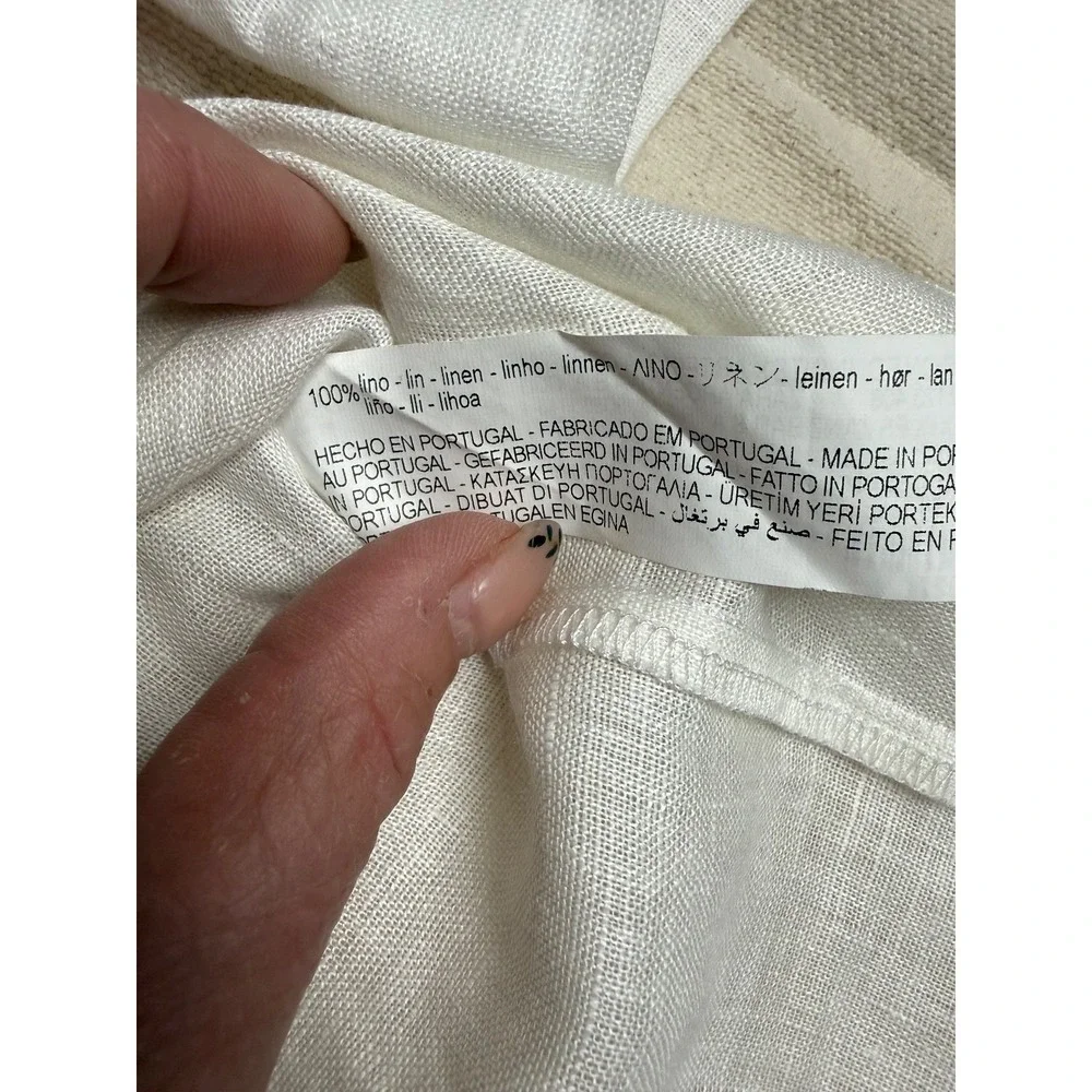 Zara women's long-sleeved linen blouse with buttons, siz S, white - Picture 6 of 6